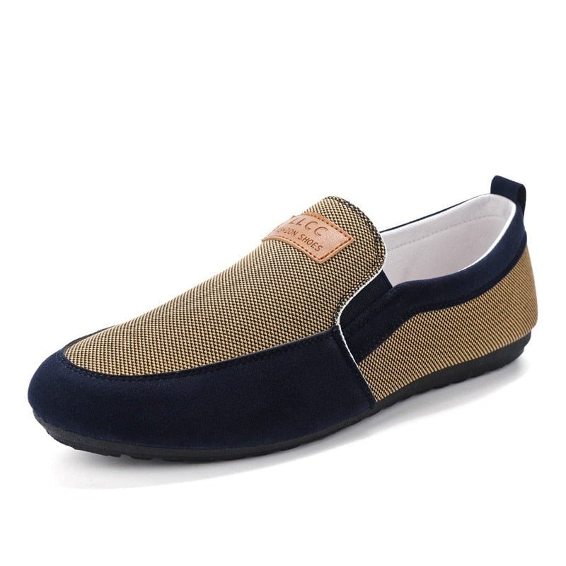 Mænd Casual Sko Forår Efterår Canvas Trend Alsidig Student Loafers Sko - Kaki