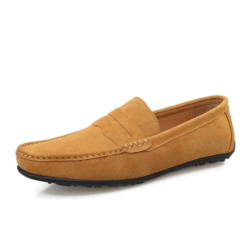 Mænd Kvaster Loafers Split Læder Åndbar Sorte Sko Blød Udendørs Casual Sommer Mules Kjole Sandaler Flats - Rød