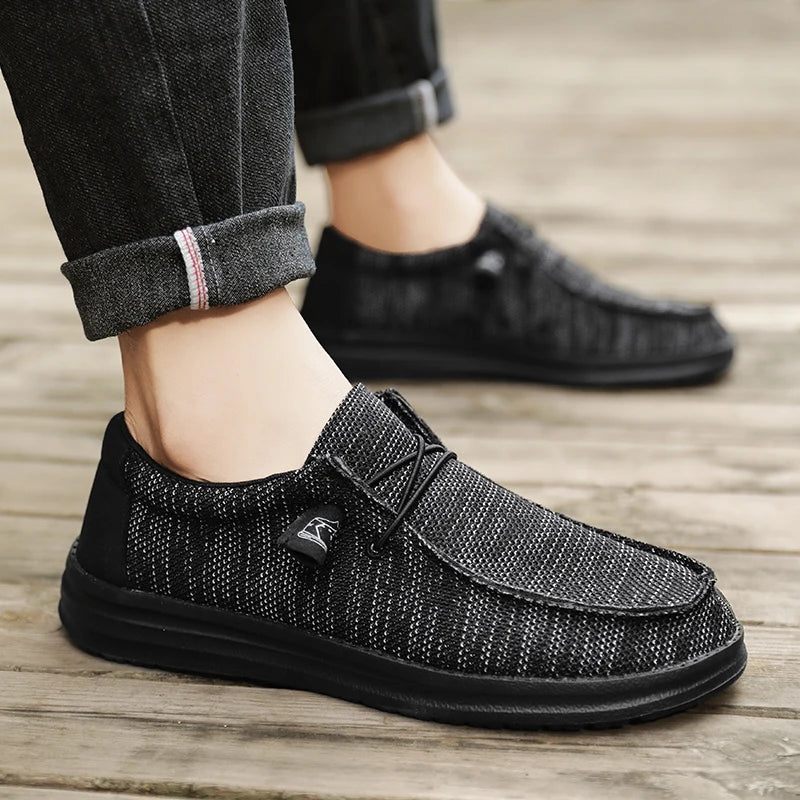 Mænd Slip On Canvas Sko Loafers Mest Populære Prime - Sort