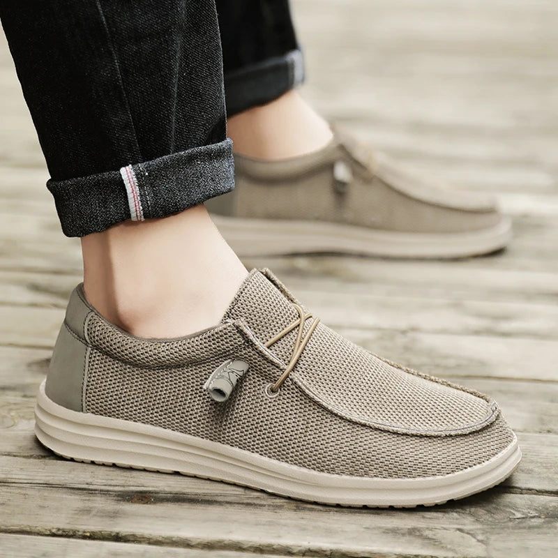 Mænd Slip On Canvas Sko Loafers Mest Populære Prime - Sort