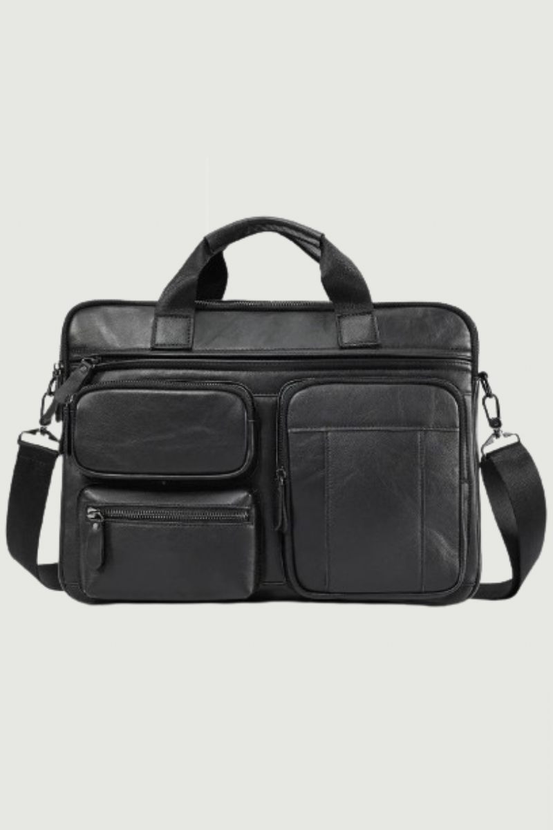 Mænd Business Briefcase Laptop Office Messenger Bag Skuldertaske Håndtasker - Brun