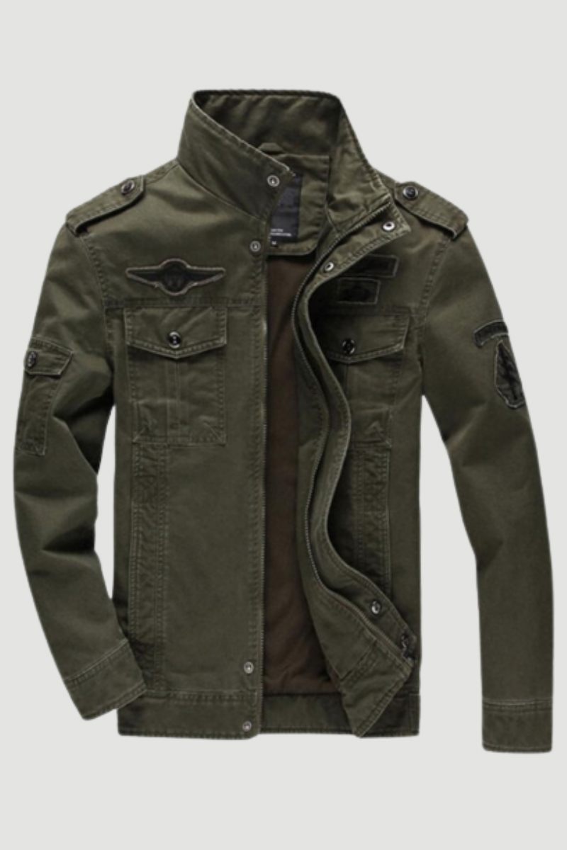 Army Military Jakke Mænd Forår Efterår Bomuld Vasket Frakke Multi-pocket Pilot Bomber Tactical Flight Jakker