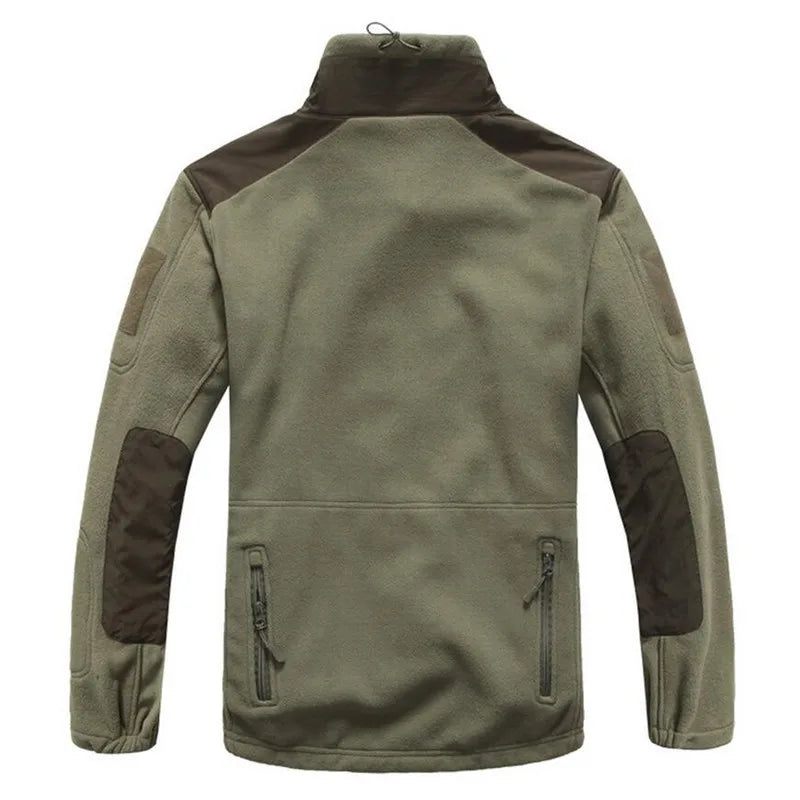 Army Military Tactical Fleece Jakke Mænd Varm Polar Vintertøj Multi Pocket Outwear Casual Termisk Vindtæt Frakke Jakker - Sort