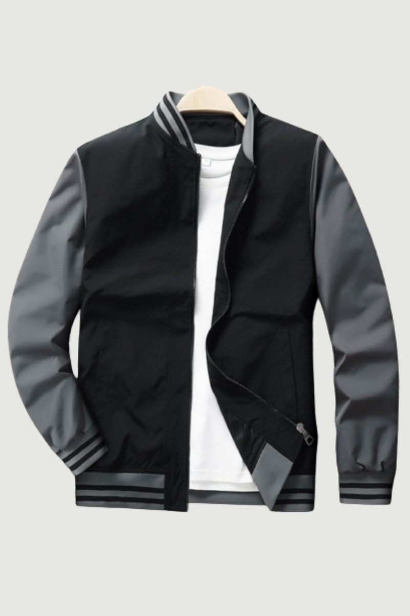 Casual Herre Bomber Jakker Patchwork Mode Udendørs Windbreaker Baseball Frakke