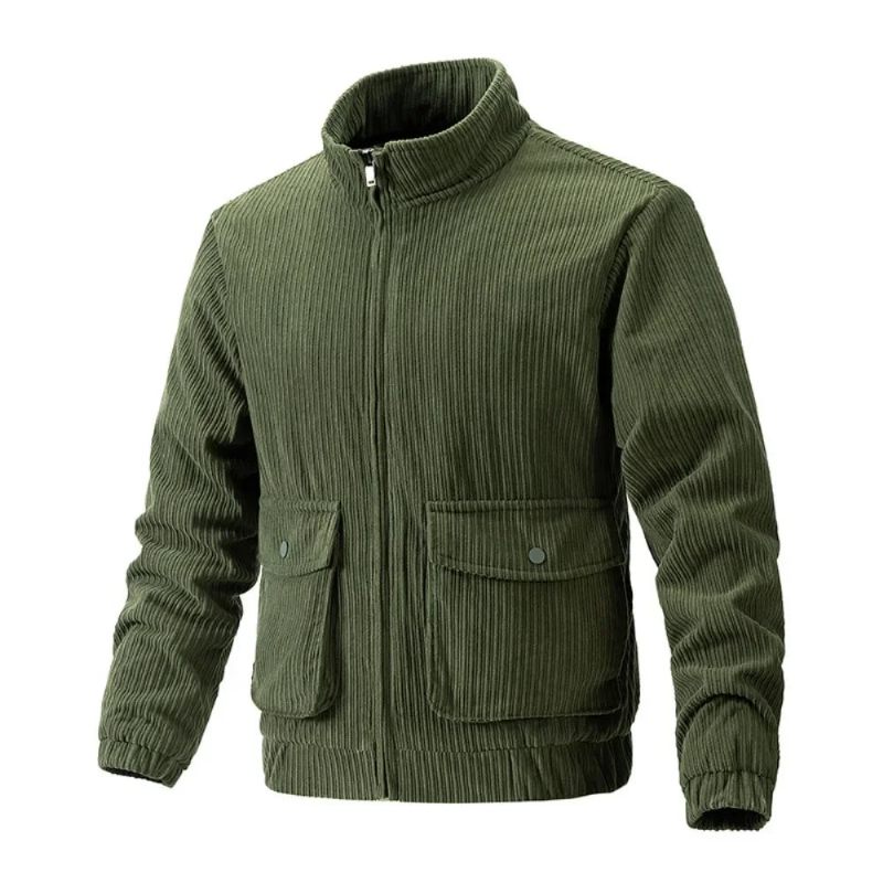 Herre Fløjlsjakke Windbreaker Camping Man Frakke Taktisk Beklædning Opvarmning Casual Windbreak Outdoor Cardigan Frakker - Sort