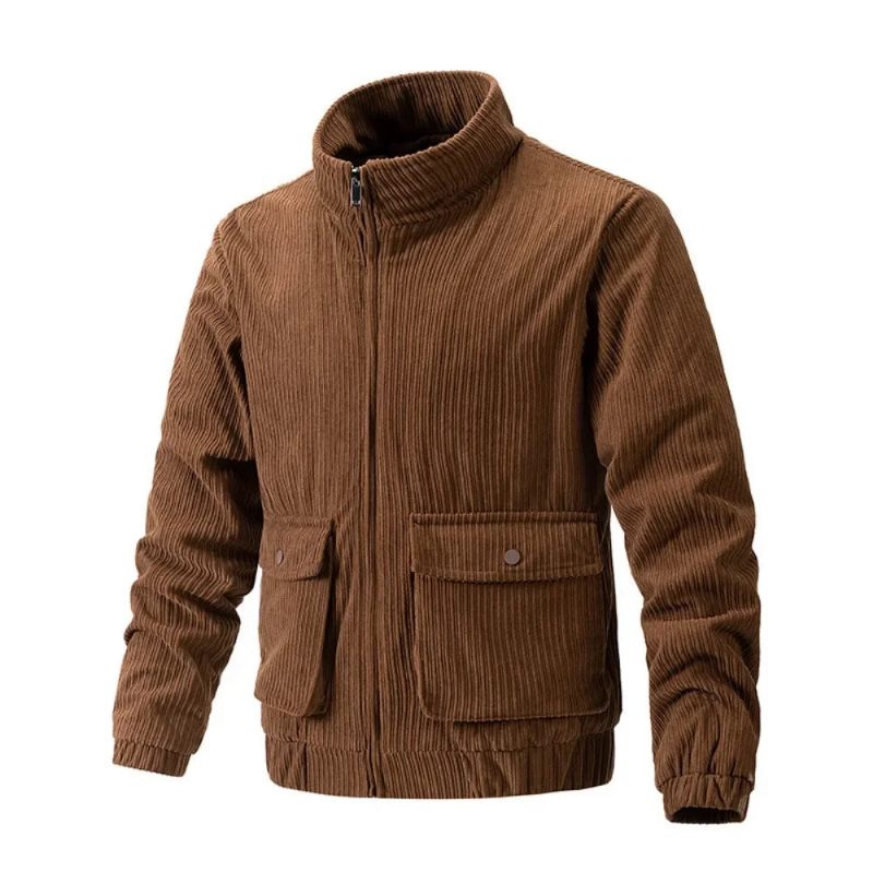 Herre Fløjlsjakke Windbreaker Camping Man Frakke Taktisk Beklædning Opvarmning Casual Windbreak Outdoor Cardigan Frakker - Sort