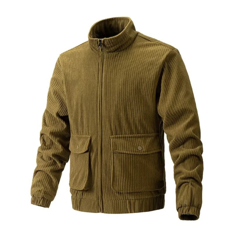 Herre Fløjlsjakke Windbreaker Camping Man Frakke Taktisk Beklædning Opvarmning Casual Windbreak Outdoor Cardigan Frakker - Sort