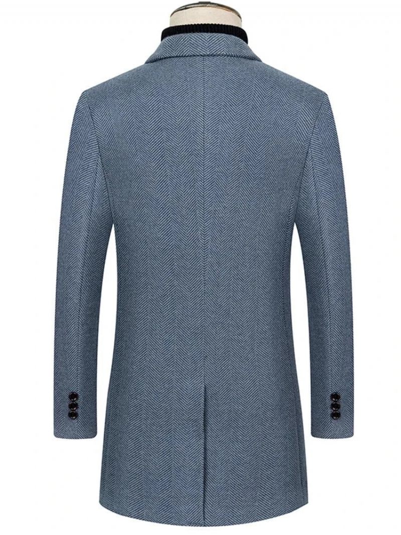 High-end Brand Boutique Ny Trench Coat Til Mænd Enkeltradet Slim Business Casual Suit Krave Uldjakke - Grå