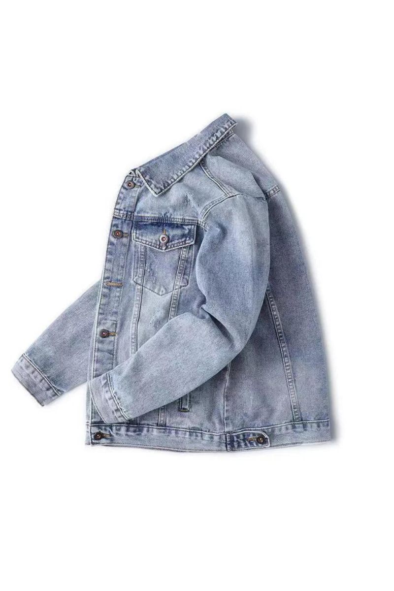 Mænd Efterårs Jeansjakke Løs Værktøj Casual Denimjakke