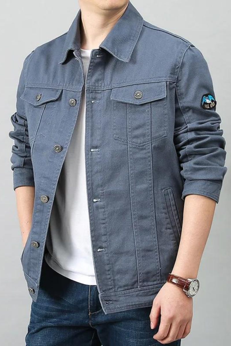 Mænd Forår Efterår Top Casual Bomuld Denim Jakke Trend Lapel Jacket Bomber Tactical Jakker