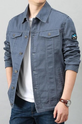 Mænd Forår Efterår Top Casual Bomuld Denim Jakke Trend Lapel Jacket Bomber Tactical Jakker