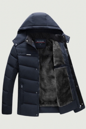 Mænd Parka Tyk Vinterfrakke Varm Hooded Windpoof Outwear Herretøj