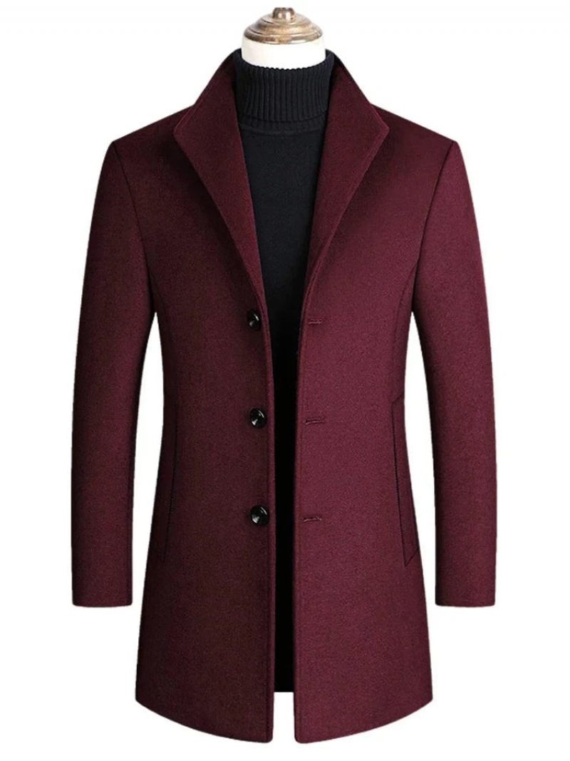 Mænd Vinterjakker Uldblandinger Cashmere Trench Coats Mandlige Business Casual Frakker - Kamel