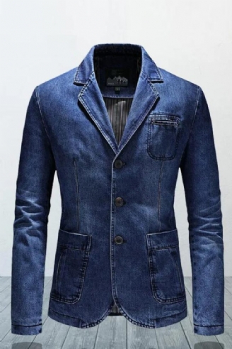 Mænds Denimblazere Herrefrakke Oversized Forår Efterår Casual Blazer Mænd Tøj Overtøj Jakke