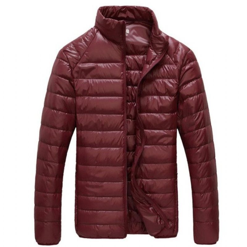 Ultralet 90 % Hvid Andedunsjakke Mænd Chaqueta Hombre Vindtæt Casual Parka Ultralight Tynde Mænds Jakker Str. M-3xl - Sort