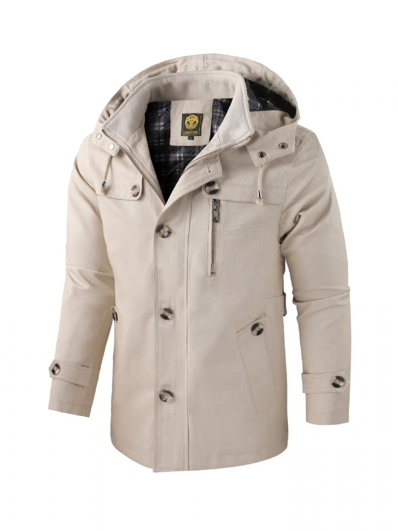 Vintage Vintertøj Til Mænd Jakker Herre Parkaer Frakke Down Light Parka Mand Cold - Beige