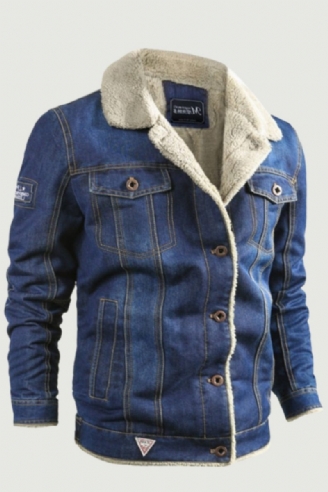 Vinter Denimjakke Herre Uld Liner Varm Jakker Og Frakker Outwear Windbreaker Tøj