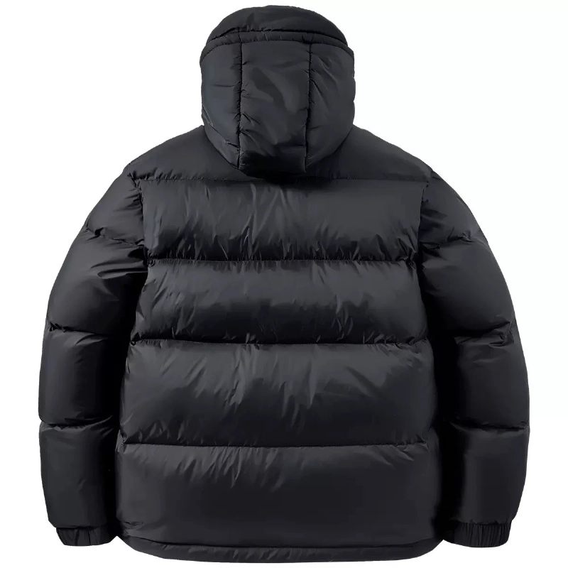 Vinter Mænd Funktionel Dunjakke Hætte Tactical Hvid Andedunsjakke Varm Tyk Outwear Frakke Hip Hop Streetwear - Sort