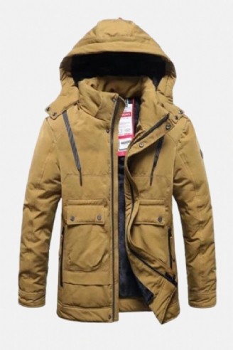 Vinter Mænds Tykkere Jakke Herre Casual Hooded Warm Windbreaker Parkas Frakker Mand