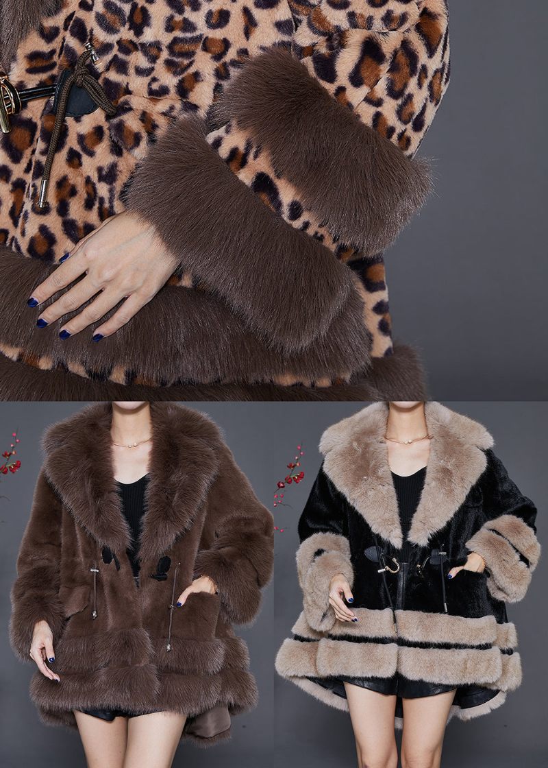 Bohemian Black Fur Krave Oversized Fuzzy Fur Fluffy Coat Vinter - Dame vinterfrakker