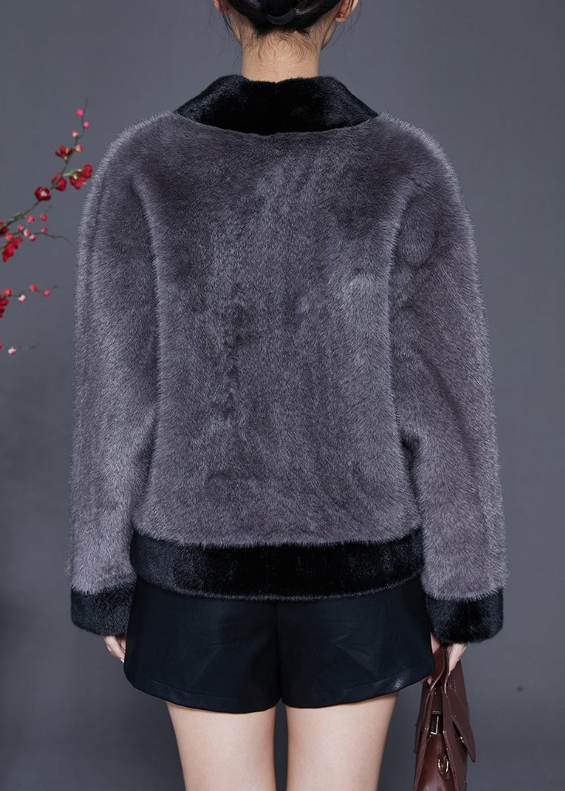 Boutique Grå Oversized Varm Fuzzy Fur Fluffy Coats Vinter - Dame vinterfrakker