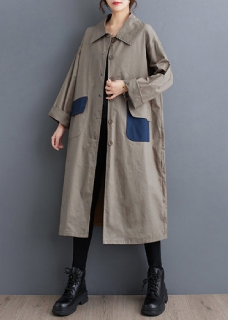 Casual Khaki Peter Pan Kravelommer Bomuld Trench Fall