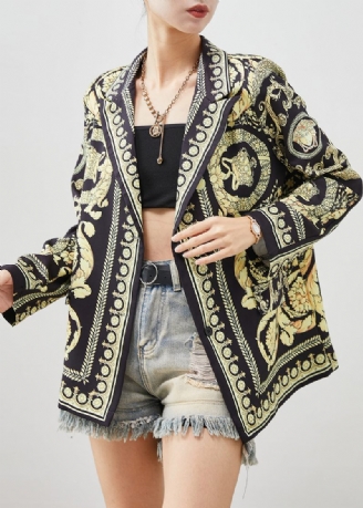 Casual Sort Original Design Print Spandex Coat Spring