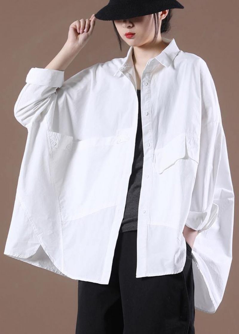 Diy White Spring Long Shirts Skjorte Toppe Langærmet - Hvid