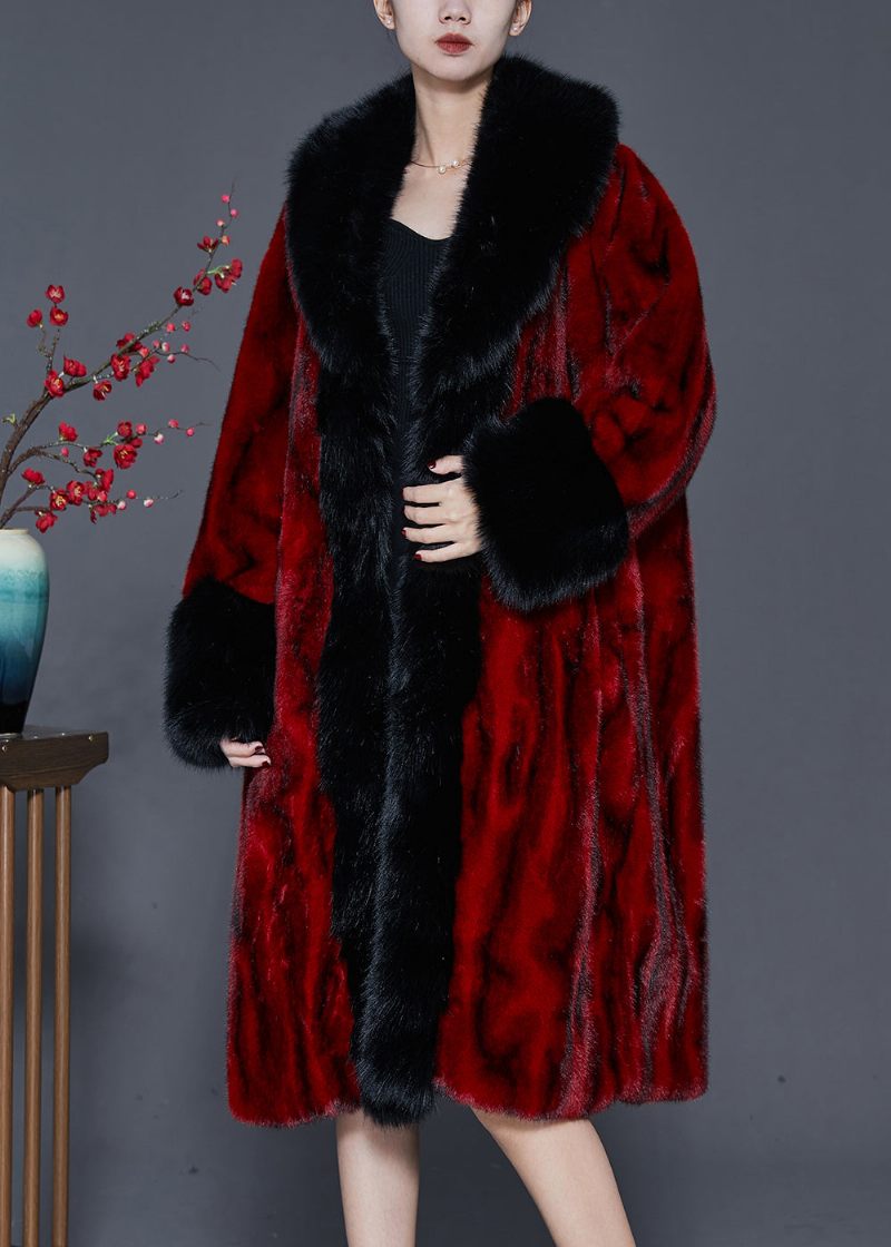 Fine Mulberry Oversized Stribede Faux Fur Coats Spring