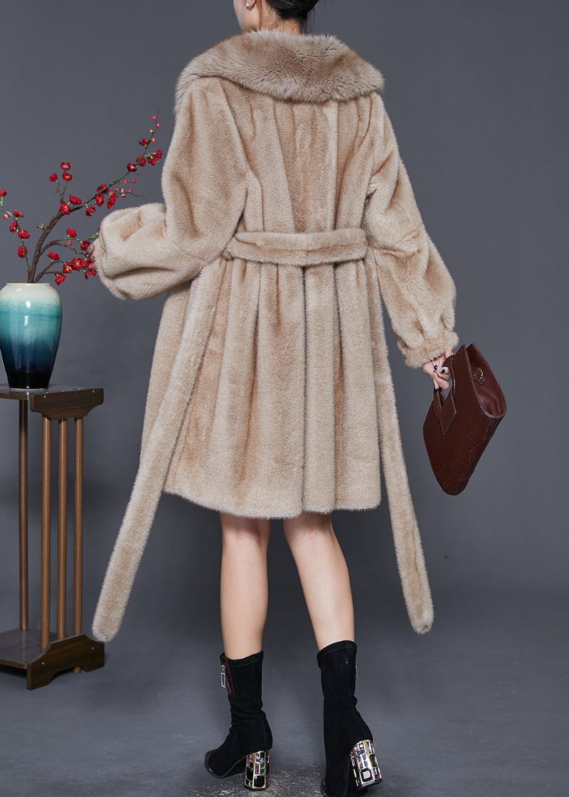 Kvinder Khaki Oversized Varm Fuzzy Fur Fluffy Coats Vinter - Dame vinterfrakker