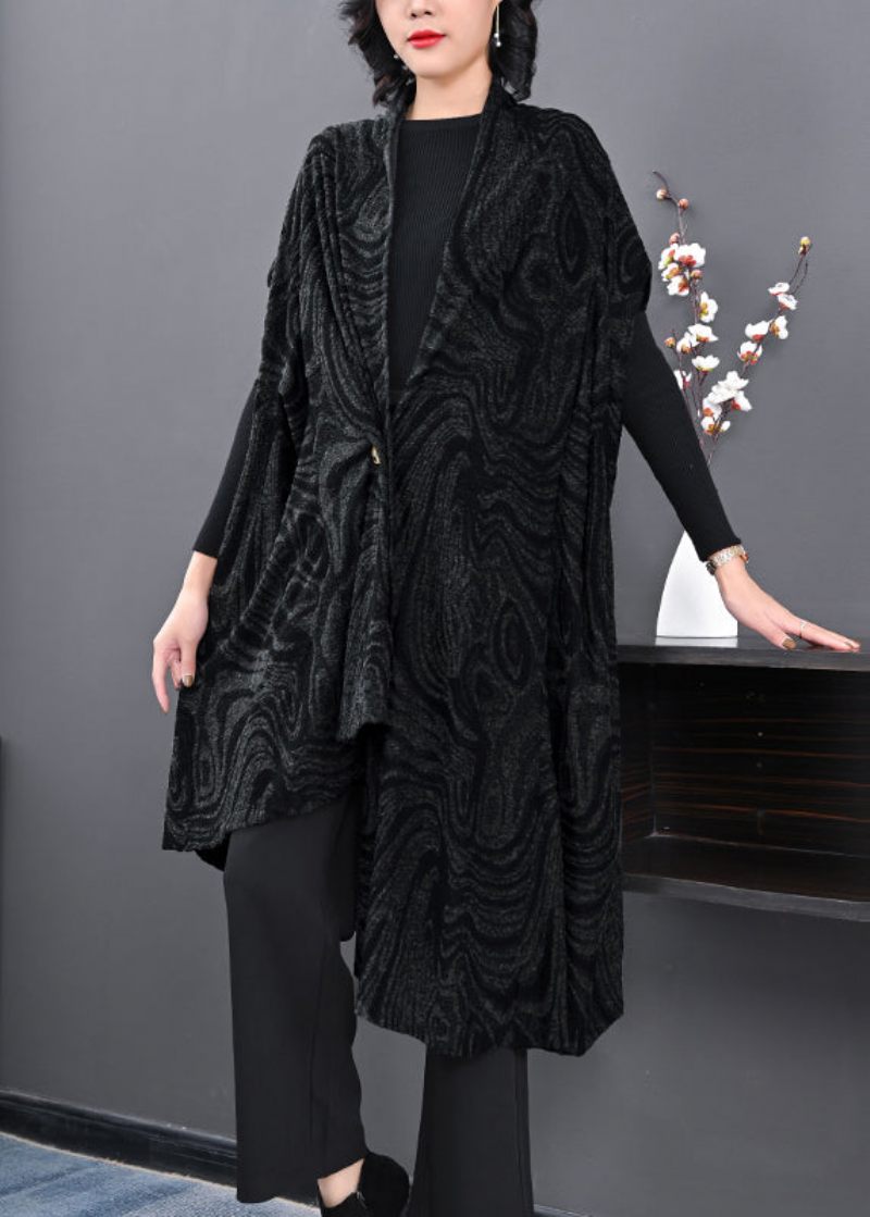 Plus Size Original Cape Style Asymmetriske Uldfrakker - Dame vinterfrakker