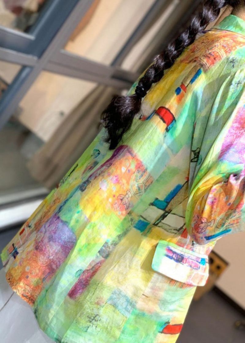 Plus Size Rainbow Tie Dye Linen Upf 50+ Frakkejakke Sommer - Dame vinterfrakker