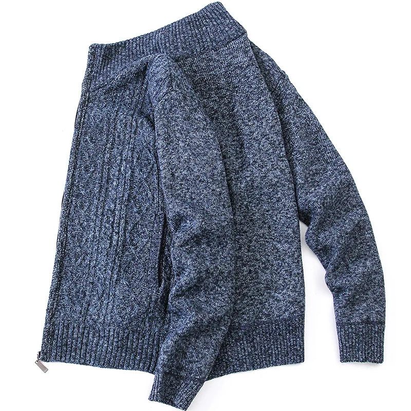 Cardigan Mænd Sweater Efterår Vinter Jakker Strikket Frakke Casual - Blå