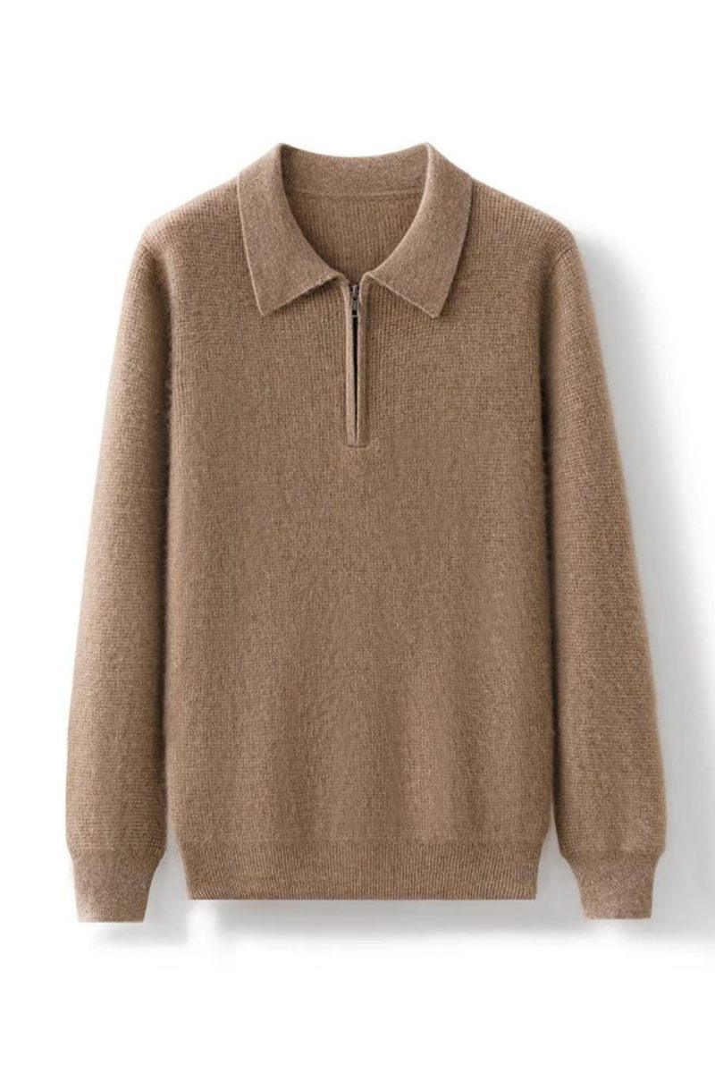 Cashmere Sweater Herre Casual Business Strikket Skjorte Jakke Varm Efterår Vinter