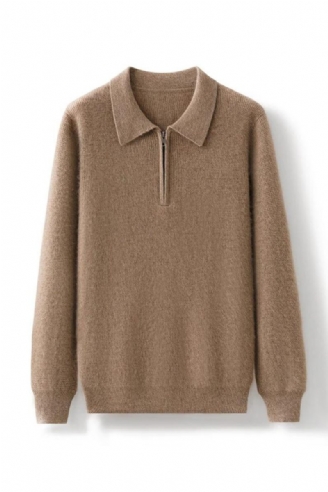 Cashmere Sweater Herre Casual Business Strikket Skjorte Jakke Varm Efterår Vinter