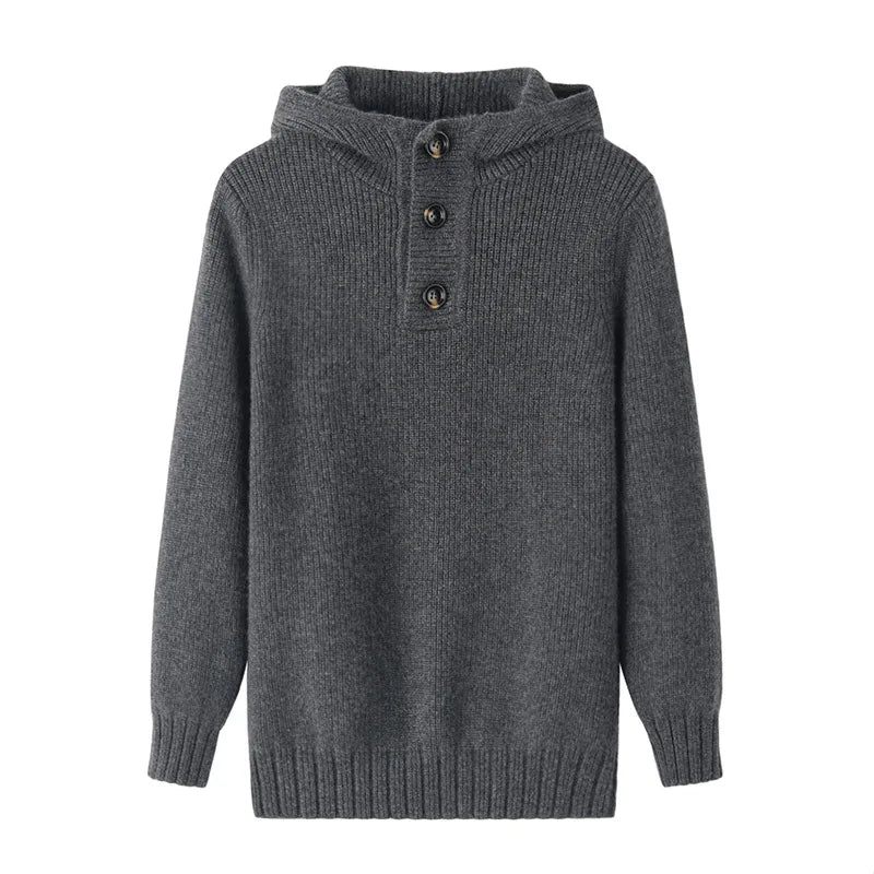 Cashmere Unisex Groft Garn Dame Pullovere Herre Sweater - Brun