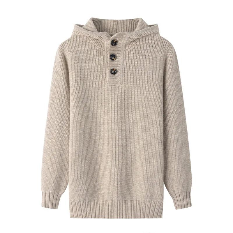 Cashmere Unisex Groft Garn Dame Pullovere Herre Sweater - Brun