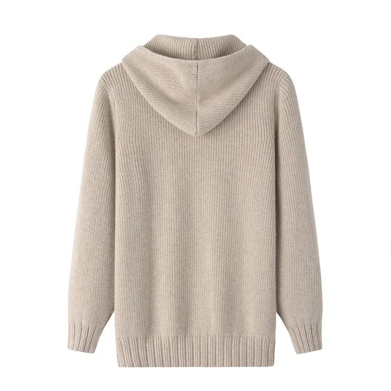 Cashmere Unisex Groft Garn Dame Pullovere Herre Sweater - Brun