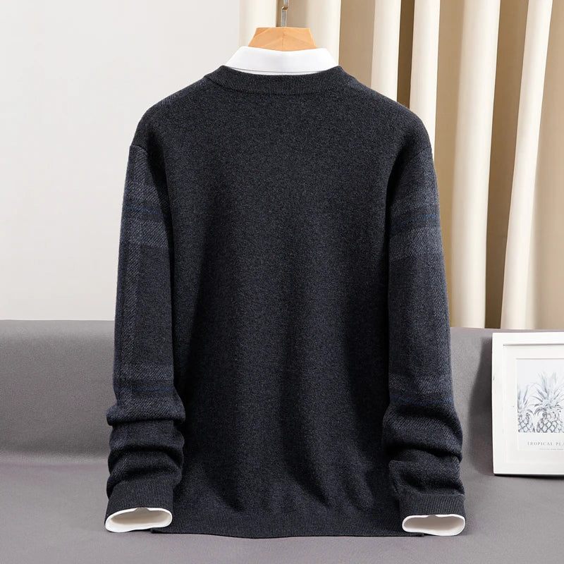 Efterår Og Vinter Cashmere Cardigan Oversized Sweaterjakke Til Mænd - Rød