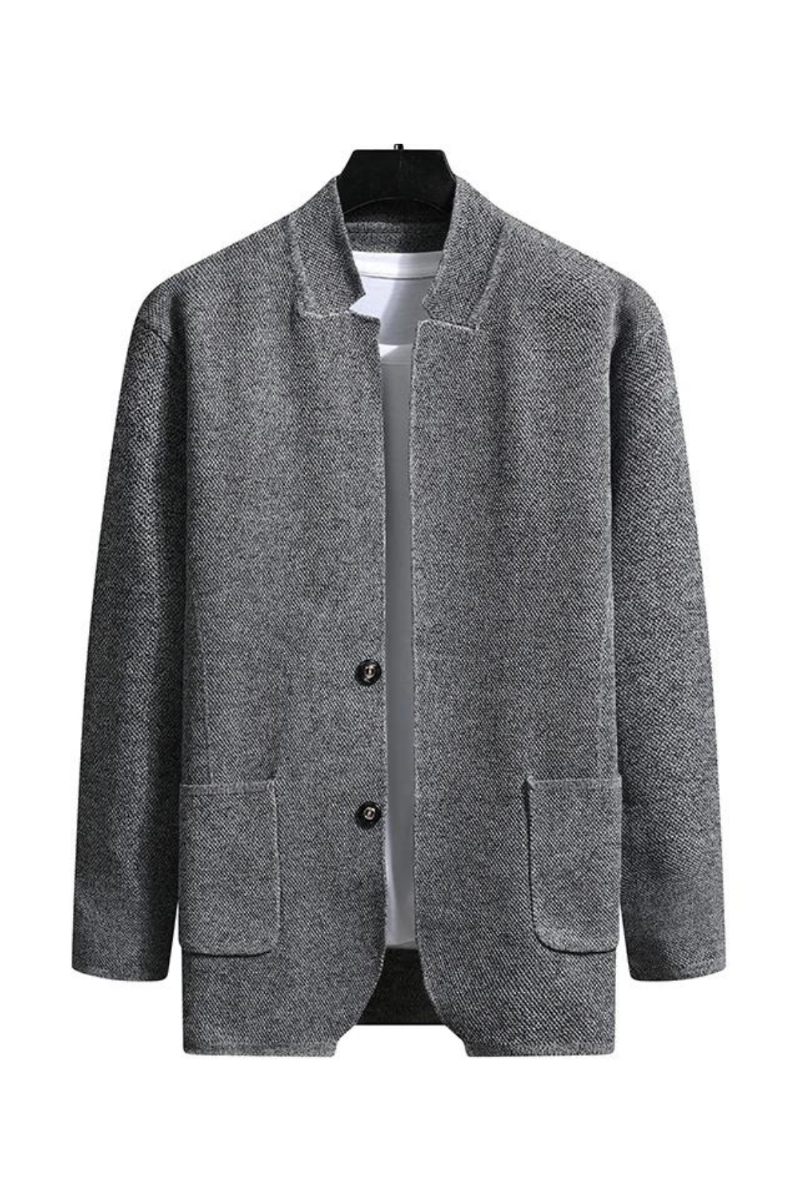 Efterår Slim Fit Knit Blazer Herre Top Cardigan Sweater Casual Frakker Jakke Strikket Tøj