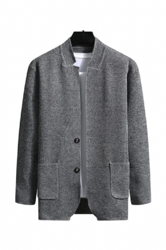 Efterår Slim Fit Knit Blazer Herre Top Cardigan Sweater Casual Frakker Jakke Strikket Tøj