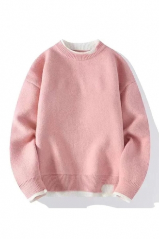 Efterår Vinter Herre Sweatere Solid Krave Strikket Pullover Sweater