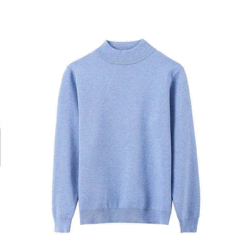 Efterår Vinter Herretøj Herre Halv Højhals Solid Komfortabel Pullover Sweater Bund - Sort