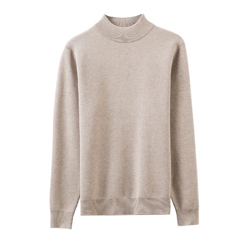 Efterår Vinter Herretøj Herre Halv Højhals Solid Komfortabel Pullover Sweater Bund - Sort