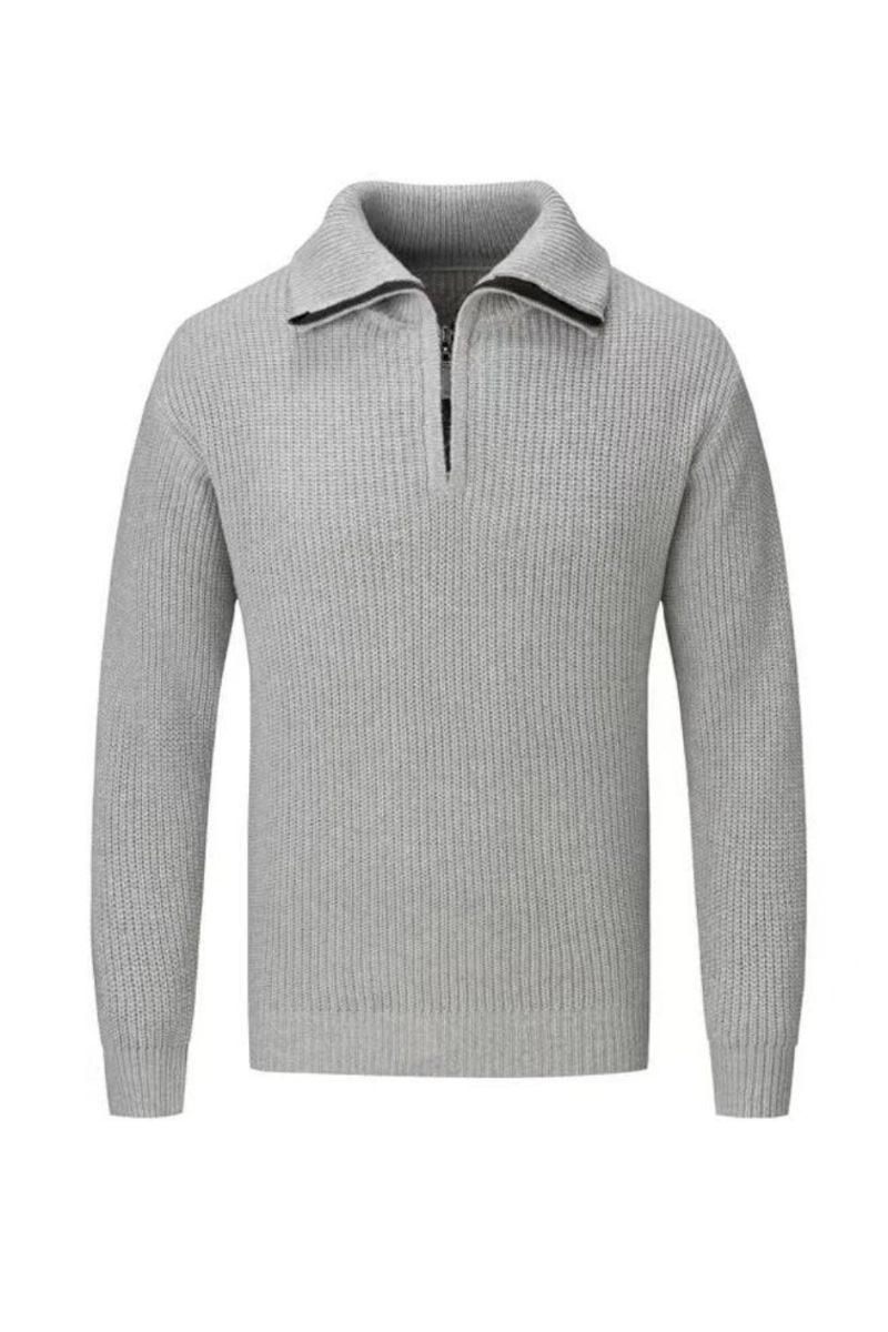 Efterår Vinter Strikkede Poloer Mænd Sweater Tees Toppe Slim Fit Pullover