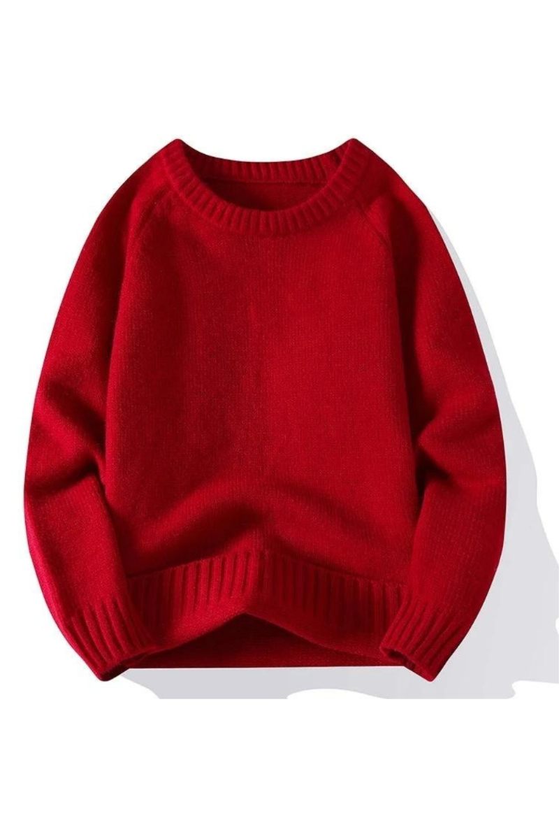 Efterår Vinter Strikket Sweater Til Mænd Løse Afslappede Trøjer Til Simple Solid Jumper Par Sweatere