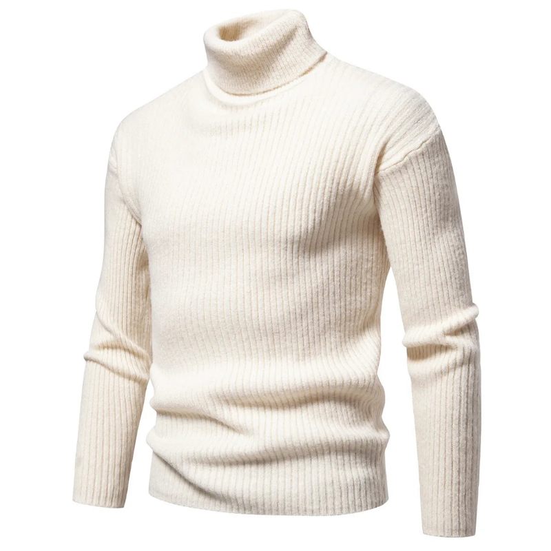 Efterår Vinter Sweater Mænd Pullovere Turtleneck Varme Pullovers Man Toppe - Rose