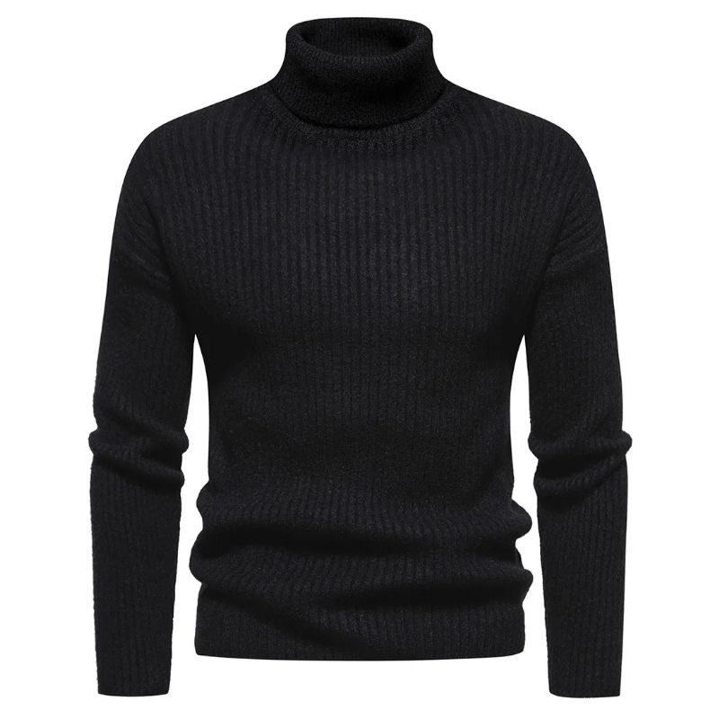 Efterår Vinter Sweater Mænd Pullovere Turtleneck Varme Pullovers Man Toppe - Rose