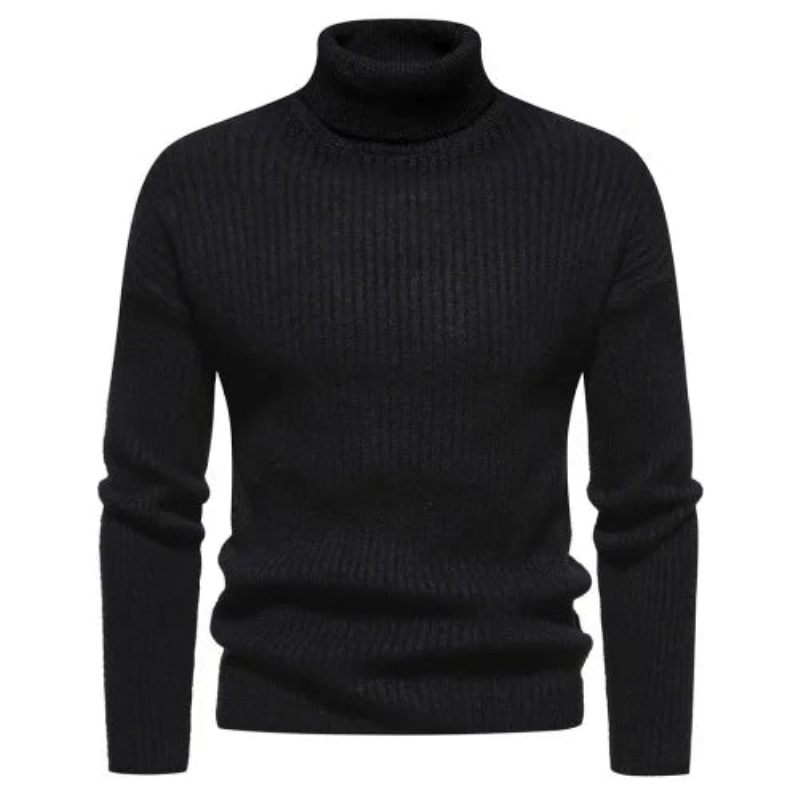 Efterår Vinter Sweater Mænd Pullovere Turtleneck Varme Pullovers Man Toppe - Rose