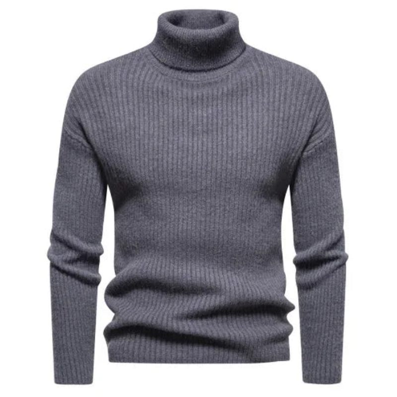 Efterår Vinter Sweater Mænd Pullovere Turtleneck Varme Pullovers Man Toppe - Rose